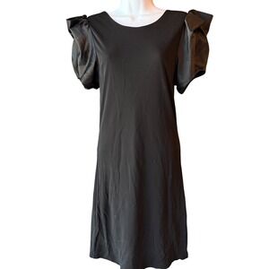 Alice + Olivia Black Puff Sleeve Dress Keyhole Back Size Estimate XSmall‎